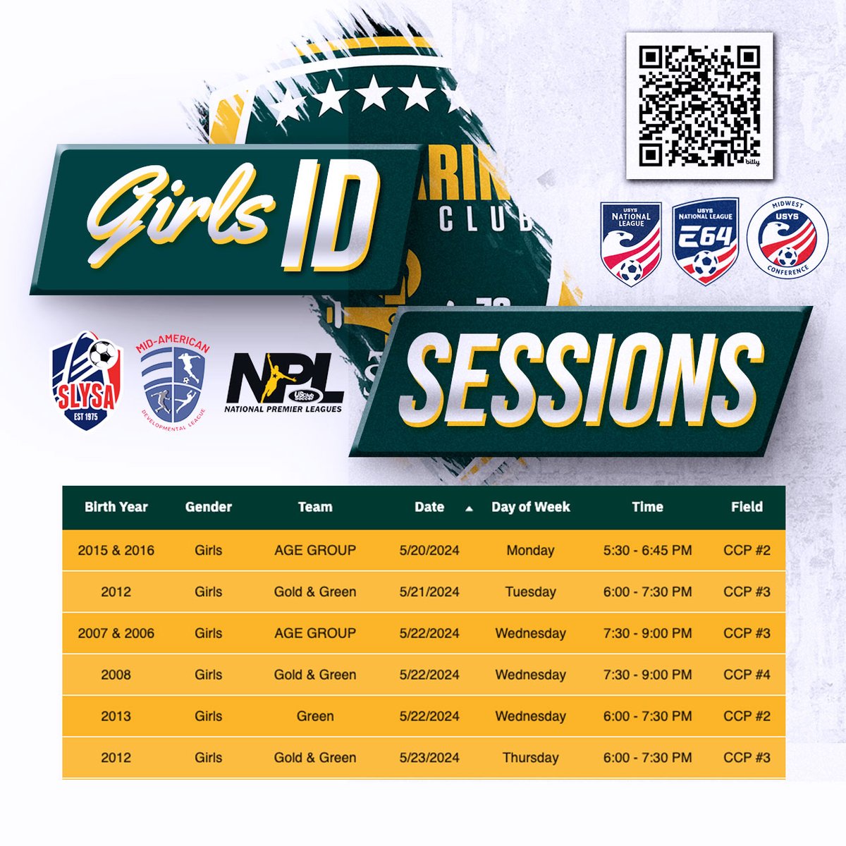 ⚽ Busy week ahead for GIrls ID Sessions. Take a look at the website for more information and to register for one of the upcoming sessions. bit.ly/JBMarine2024ID…. 🙌