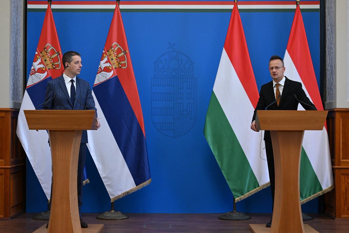 My first foreign visit and more than a warm welcome! Profound gratitude to my friend Péter Szijjártó, #Hungarian Minister of Foreign Affairs and Trade, for hosting me today. #Serbia and #Hungary are bound by solid partnership and sincere friendship. 🇷🇸🤝🇭🇺