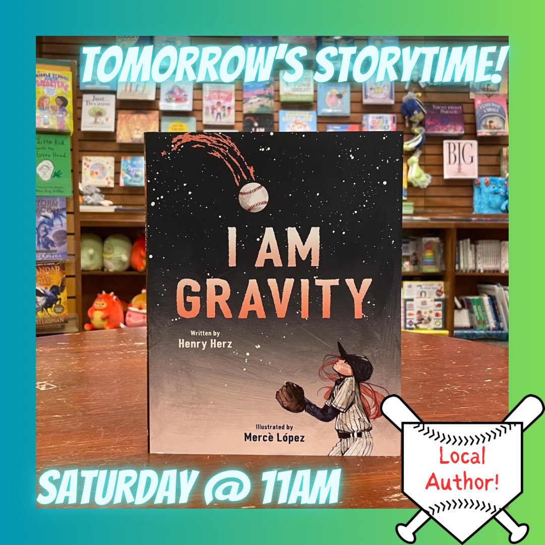 What reached everywhere and never tires? Pulling on feathers and galaxies alike? Holding the mighty Milky Way together? Gravity, of course! Join us for a very special #bnstorytime tomorrow at 11am. Local author, Henry Herz, will be reading his book #iamgravity ⚾️ @HenryLHerz