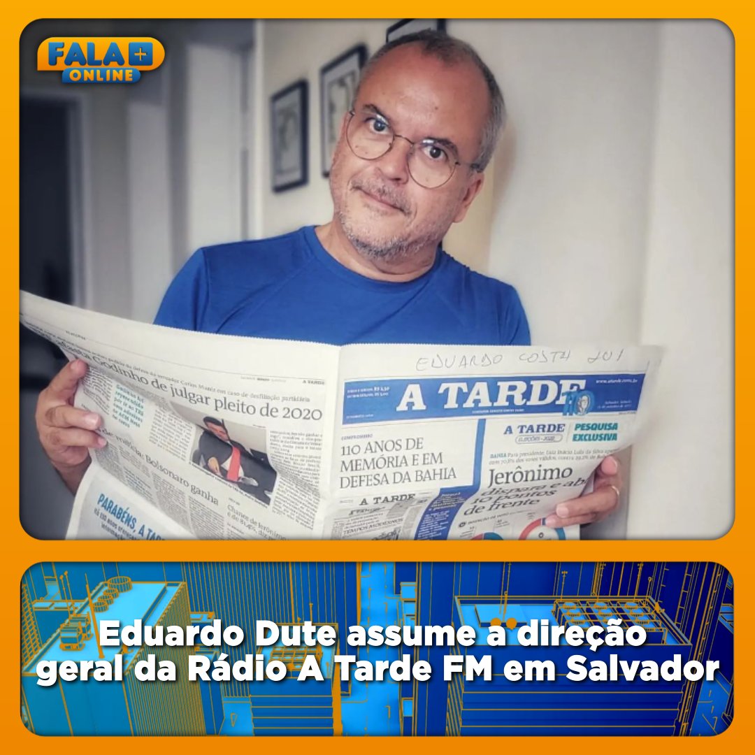 Eduardo Dute assume a direção geral da Rádio A Tarde FM em Salvador.
instagram.com/p/C7FWQOIPQLH/…

#RádioATardeFM #ATardeFM #Rádio #FalaMaisOnline