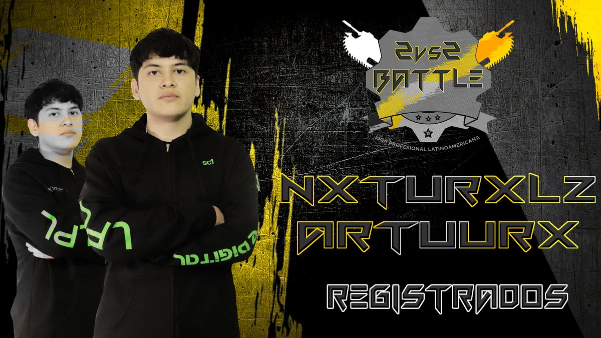 DeporteDigitalH's tweet image. REGISTRO ABIERTO BATTLE 2vs2 LPL  

☢️DUOS REGISTRADOS

@GearsLATAM
@GearsEsports
@sc1mx