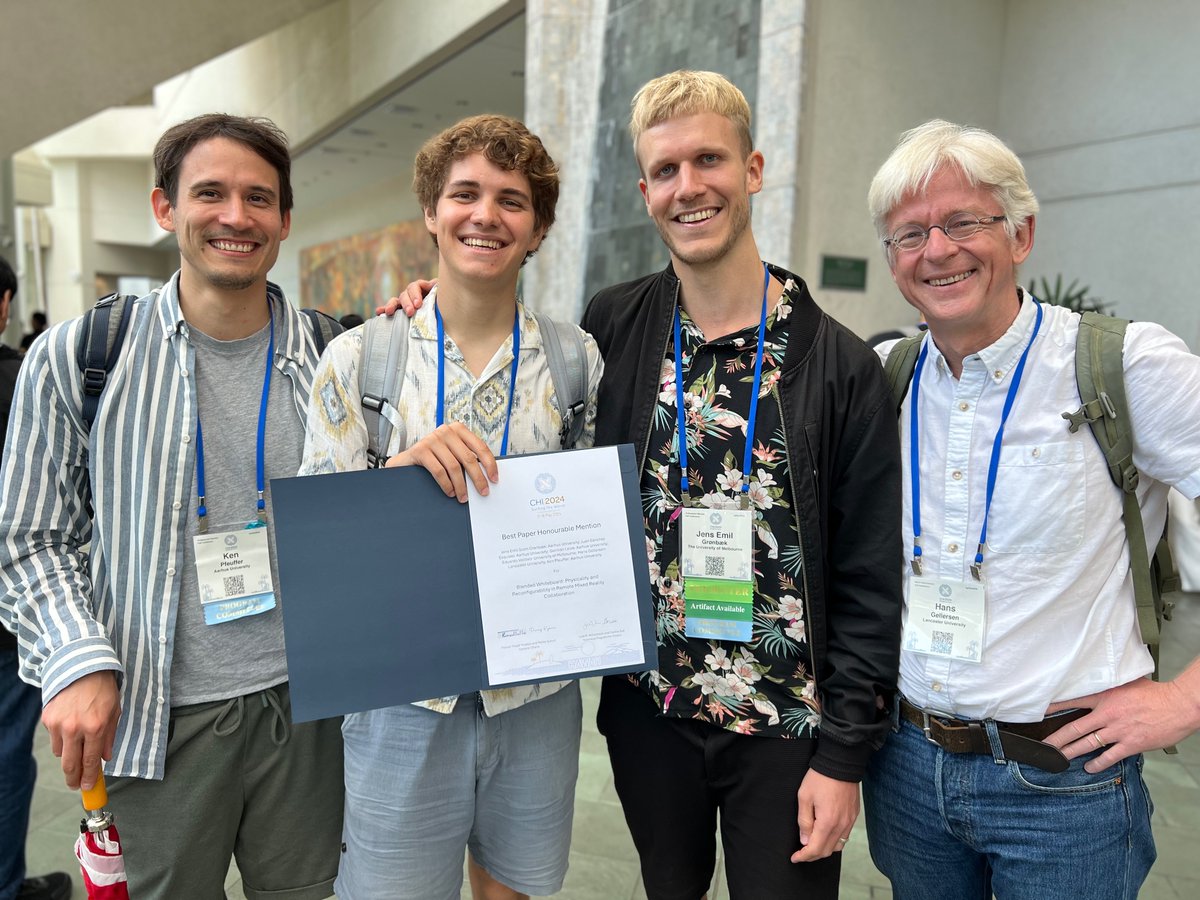 jensemildk's tweet image. I had such a blast @acm_chi #CHI2024 with the #BlendedRealities team sharing our most recent work.
Triggered lots of great conversations and new ideas on the future of UIs for distributed collaboration! #FutureOfWork #MixedReality #Collaboration