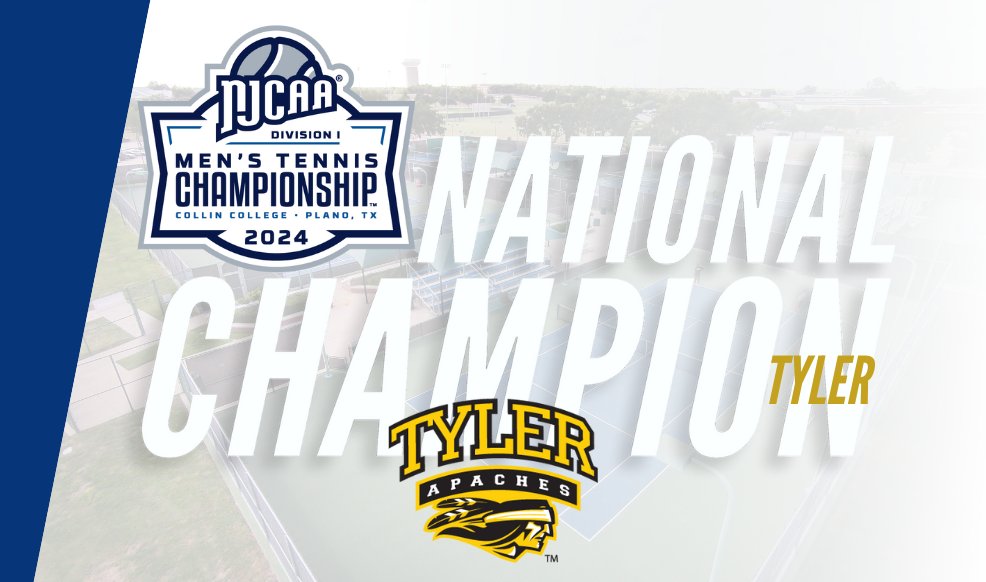 NJCAA's tweet photo. The Apaches win! 🏆

Tyler Junior College claims the 2024 #NJCAATennis DI Men's Championship title.

https://t.co/idRwodUver https://t.co/EMXljSvmLP