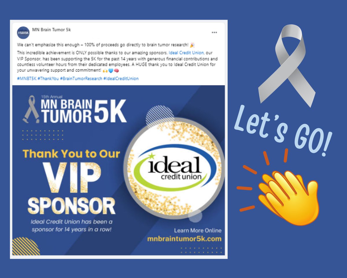 Please register and join us at the MN Brain Tumor 5k this Sunday! So many people have been affected by this horrible disease and we are truly honored to be a part of such an amazing organization that helps save lives.
