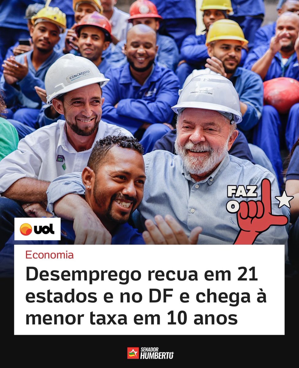 Faz o L e espalha a verdade Com Lula o desemprego recua e chega a menor taxa em 10 anos