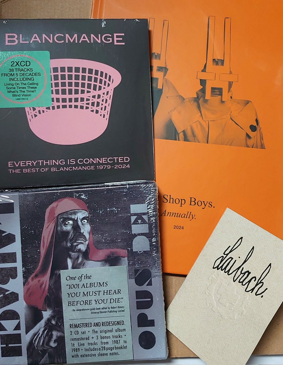 昨日、いろいろ届きました
Blancmange / Everything Is Connected: The Best of Blancmange 1979-2024
Laibach / Opus Dei (2024 Remaster)
Pet Shop Boys Annually 2024