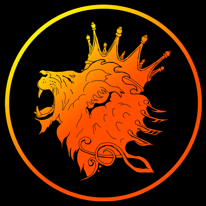 CreativeBrock's tweet image. The Kings Company Theatre. As part of my process, I then used my template to experiment with colours and detail. As this is for a logo I've gone for a simpler graduated tone. I tried to get the lion to look like he was singing on stage up to the balcony. #davidbrockcreative