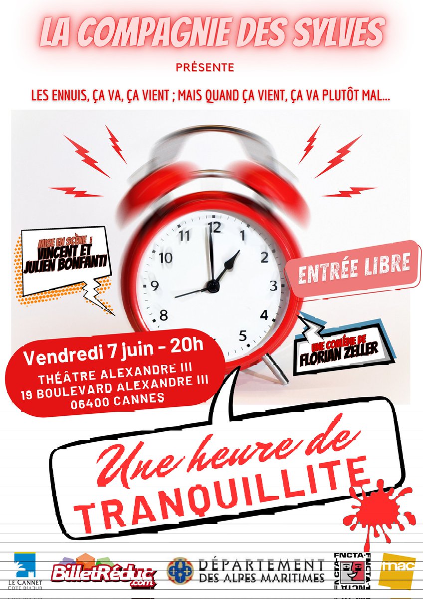 TheatreSylves06's tweet photo. Notre prochain rdv sur les planches, le 7 juin prochain à #Cannes  au #theatre Alexandre III, dans le cadre du Mois de la Créativité cannoise et du #festival  "La Parenthèse (amateurs)" !
Profitez-en, l'entrée est libre (en fonction des places disponibles) !
#savethedate #humour https://t.co/JmZSrvdbR5
