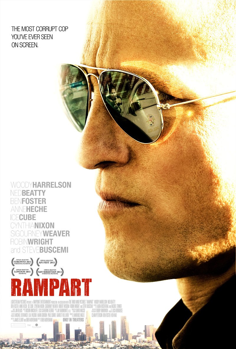 There's a movie called 'Rampart' with Woody Harrelson as a dirty cop. The tagline was 'the most corrupt cop you've ever seen on screen' and it was based on the real Rampart division tweeting below.