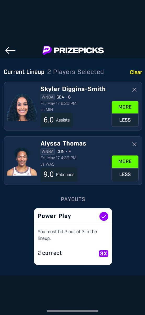SayLessCashMore's tweet photo. WNBA collab #1 w/ @DionBoykin1 π
(bankroll builder)
πDiggins Smith 6+ Assists
πA. Thomas 9+ Rebounds
Below I have shown how to place on both #PrizePicks & #PropBuilder β¬οΈ
LIKE for LUCK & letβs cash !!! β₯οΈπ https://t.co/e4S8AuxtC3