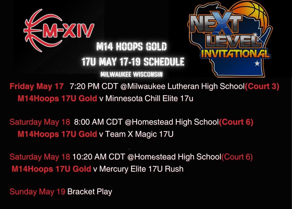 Updated schedule for this weekend