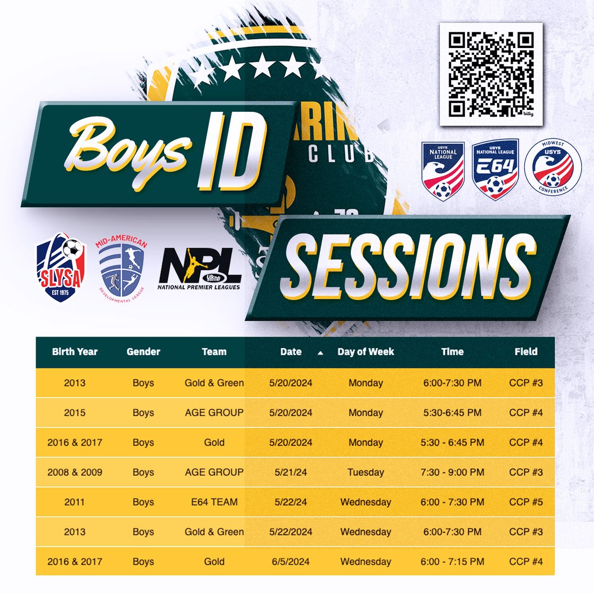 ⚽ Busy week ahead for Boys ID Sessions. Take a look at the website for more information and to register for one of the upcoming sessions. bit.ly/JBMarine2024ID…. 🙌