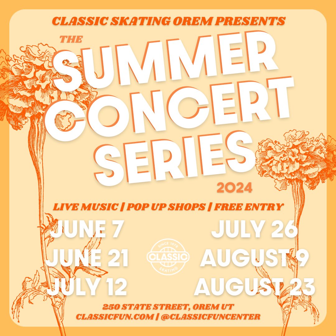 classicfunorem's tweet image. Exciting things happening this summer!! Make sure to check out our Instagram for more details instagram.com/p/C7FauzkBIpR/…

#utahfreeevent #liveevent #supportlocal #summernights #foodtrucks #outdoormarket #thrifting #thriftmarket