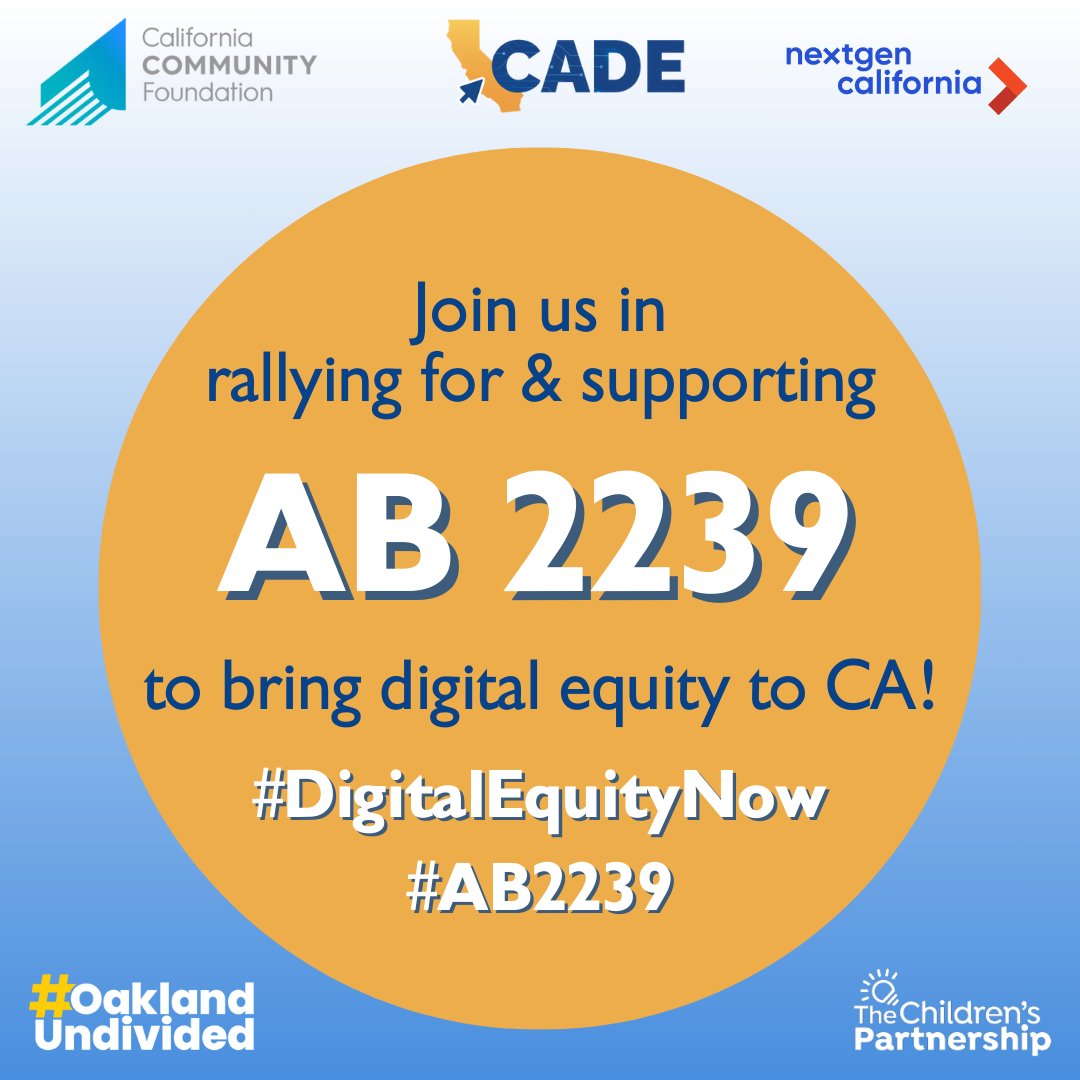 🚨AB 2239 will soon be heard on the Assembly Floor! CA has an opportunity to become the first state in the nation to legally define digital discrimination. @AsmBlancaRubio, @AsmJasmeetBains, @AsmSoria we urge you to support #AB2239! #DigitalEquityNOW