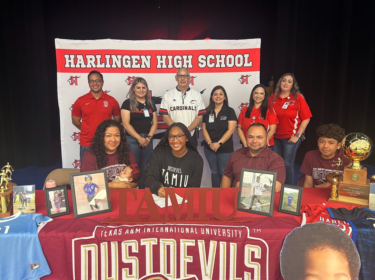 Big Congratulations to Harlingen High School student-athlete, Naeori Resendez, who just signed her letter of intent for the Texas A&M International University women's soccer team! We wish you the best for next year!