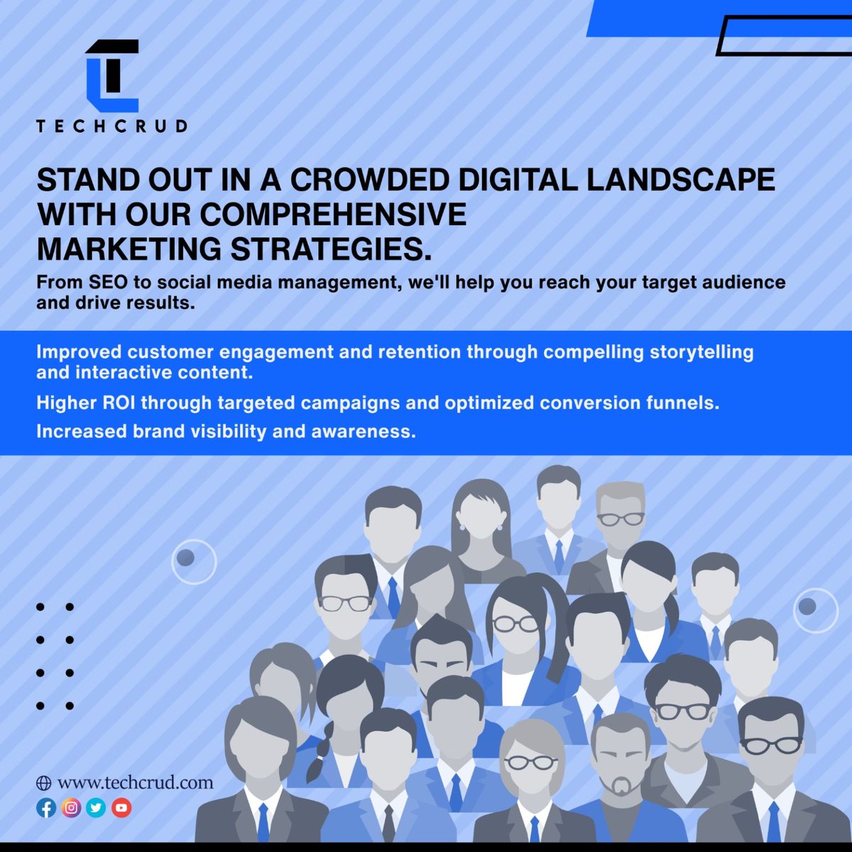 tech_crud's tweet image. By focusing on your unique strengths, understanding your audience, and leveraging the latest digital tools, your business can stand out and thrive in the crowded digital landscape.
#SocialMediaMarketing #SEO #ContentMarketing #MarketingStrategy #DigitalMarketing