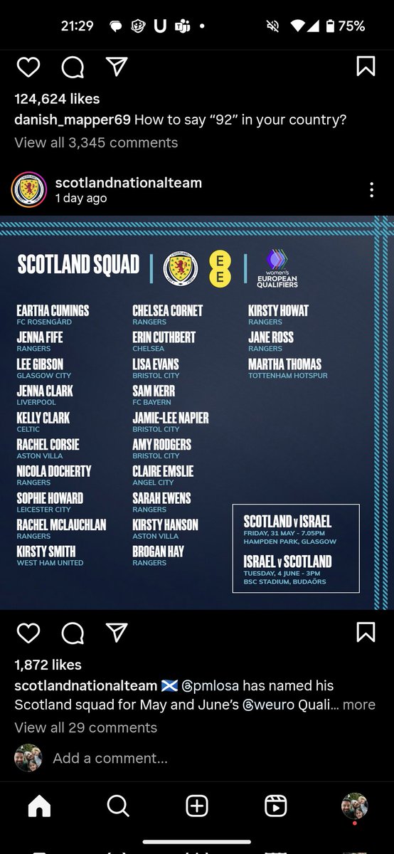 Always amazing to see familiar names in this squad! 🏴󠁧󠁢󠁳󠁣󠁴󠁿 

#alumni #mustbenapier 

<a href="/EdinburghNapier/">Edinburgh Napier University</a> 
<a href="/ENUSportScience/">ENU Sport Science</a>
