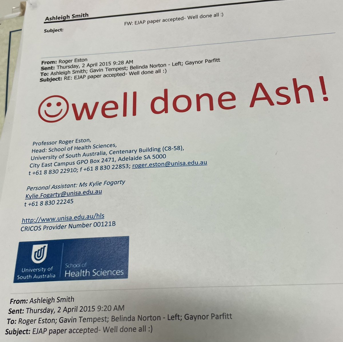 Ash Smith (@drash_smith) on Twitter photo Get yourself a mentor like <a href="/RogerEston/">roger.eston@unisa.edu.au</a> was to me and so many others!
I wouldn’t have a career in science without his generosity, brilliance and kindness. I will miss you! Thank you for everything.
(Photo of his response to my first paper that we published in my postdoc) Get yourself a mentor like <a href="/RogerEston/">roger.eston@unisa.edu.au</a> was to me and so many others!
I wouldn’t have a career in science without his generosity, brilliance and kindness. I will miss you! Thank you for everything.
(Photo of his response to my first paper that we published in my postdoc)