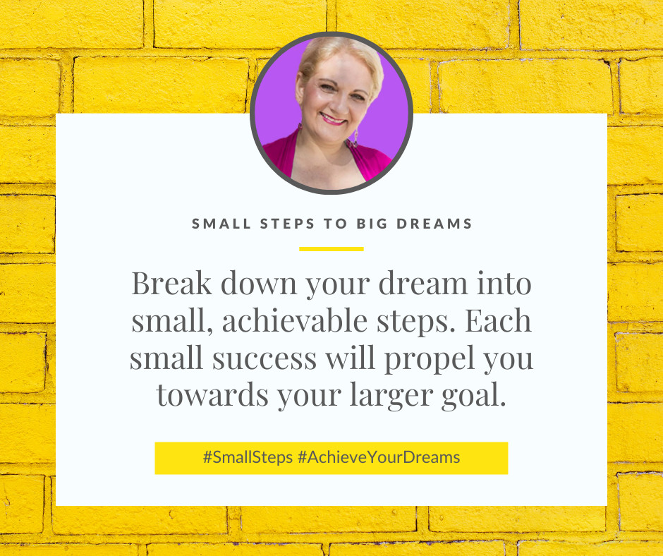 Your dreams might seem impossible or overwhelming, but when you do one small thing today, and the next day... and so on, you will get there. #smallsteps #achieveyourdreams