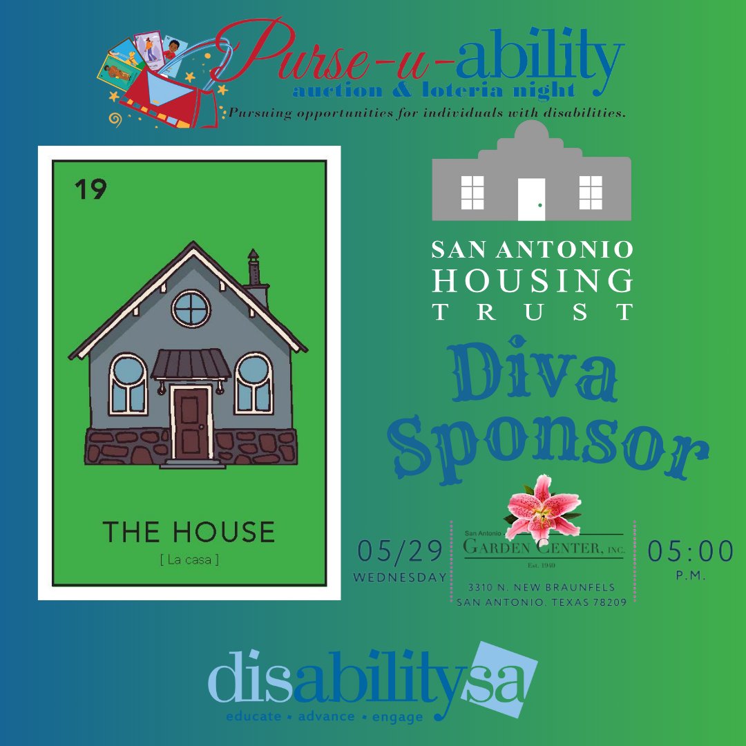 disABILITYsa (@disabilitysa) on Twitter photo Special thanks to our Diva Sponsor. <a href="/sahousingtrust/">San Antonio Housing Trust</a> is committed to creating and preserving housing that is primarily affordable, accessible, attainable, and/or...(1/2) Special thanks to our Diva Sponsor. <a href="/sahousingtrust/">San Antonio Housing Trust</a> is committed to creating and preserving housing that is primarily affordable, accessible, attainable, and/or...(1/2)