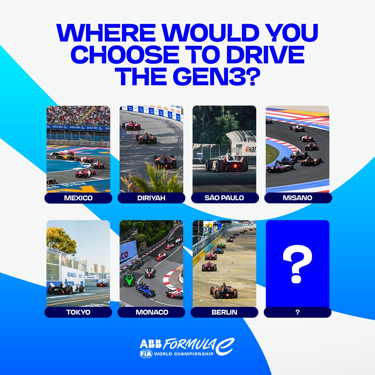 So many fun circuits this season, which one would be your favourite to drive the GEN3 in?! 👀