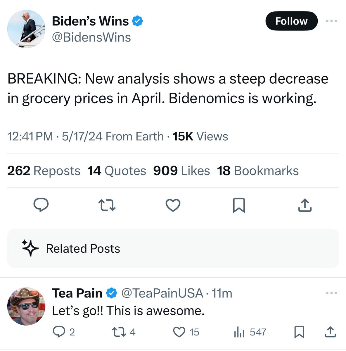 Look at these two stupid motherfuckers, @BidensWins and @TeaPainUSA. Apparently they didn’t get the memo from the Biden administration that Bideomics fell flat on its face and they’re not using the term anymore. These two are embarrassing @JoeBiden.