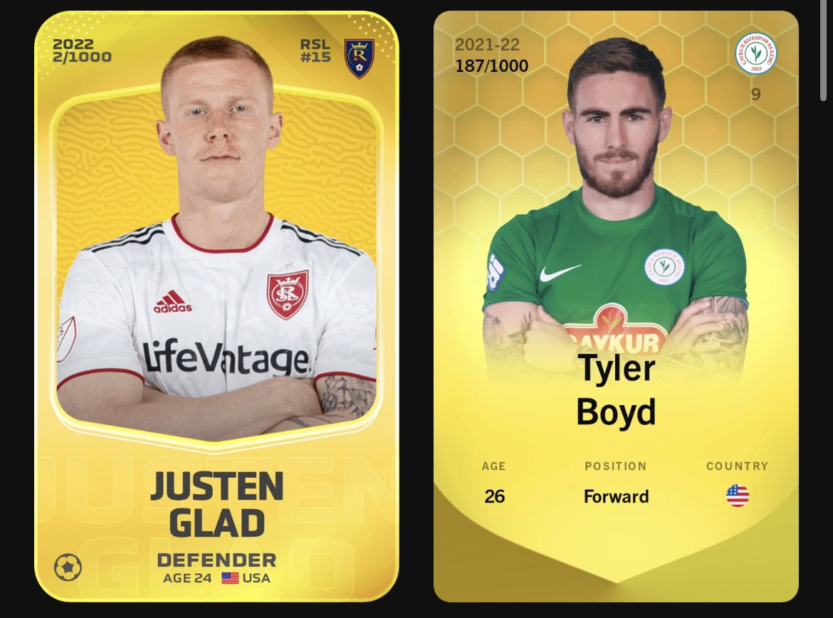 6K GIVEAWAY 🎁

Wow that was quick, it’s been 2 years and we are 6k MLS fans, what a ride!
To thank you here is a giveaway including these 🔴 &amp; 🟡 MLS cards.

Rules:
❤️ Like
➕ Follow
🔄 Repost
✍️ Comment w a picture of your favorite MLS <a href="/Sorare/">Sorare</a> card stating why you chose it.

🧵