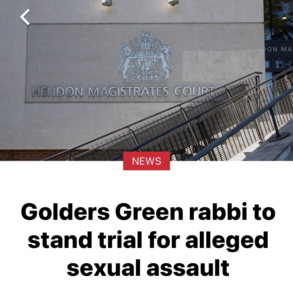 RABBI TO STAND TRIAL OVER ALLEGED SEXUAL ASSAULT IN GOLDERS GREEN ✡️Aaron Halpern, also known as Chaim Halpern, 65, of Golders Green, has been charged with two counts of sexual assault on a woman alleged to have taken place between June 1 and July 31 2022. 🕎He pleaded not