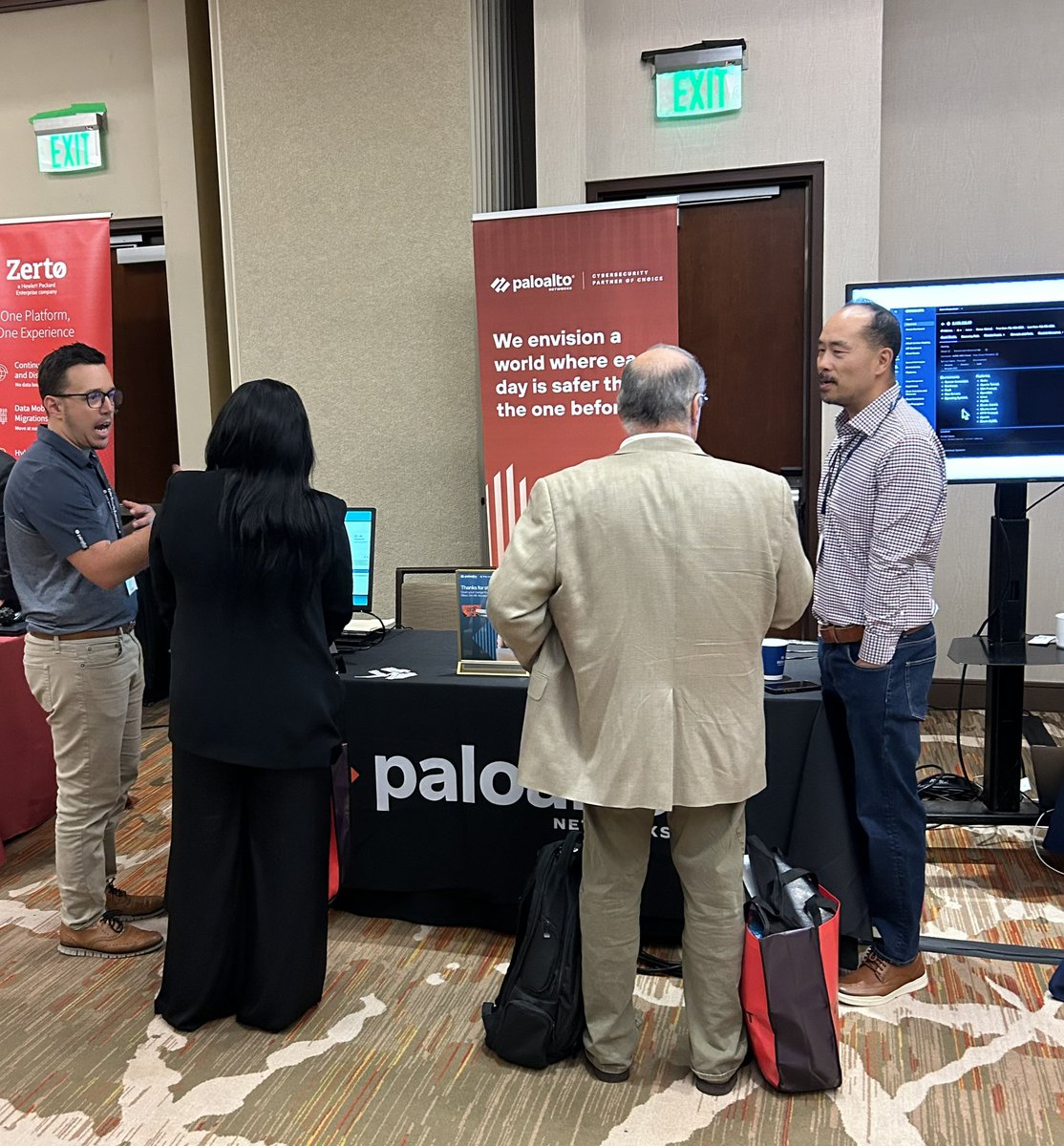 Chicago_FM's tweet image. #PaloAltoNetworks booth is busy at the #OfficialCybersecurity Summit  today in Denver
Out cloud security experts are here to answer all your questions. Swing by our booth, say hello, and let&apos;s chat all things security.  See you there! #CyberSecurity #CloudSecurity