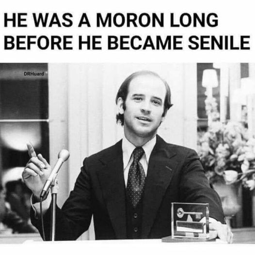 PecanC8's tweet photo. Biden was a moron long before he became senile. 
As Obama said, "Don't underestimate the ability of Joe Biden to f*ck things up". https://t.co/qIUNpr7qWq