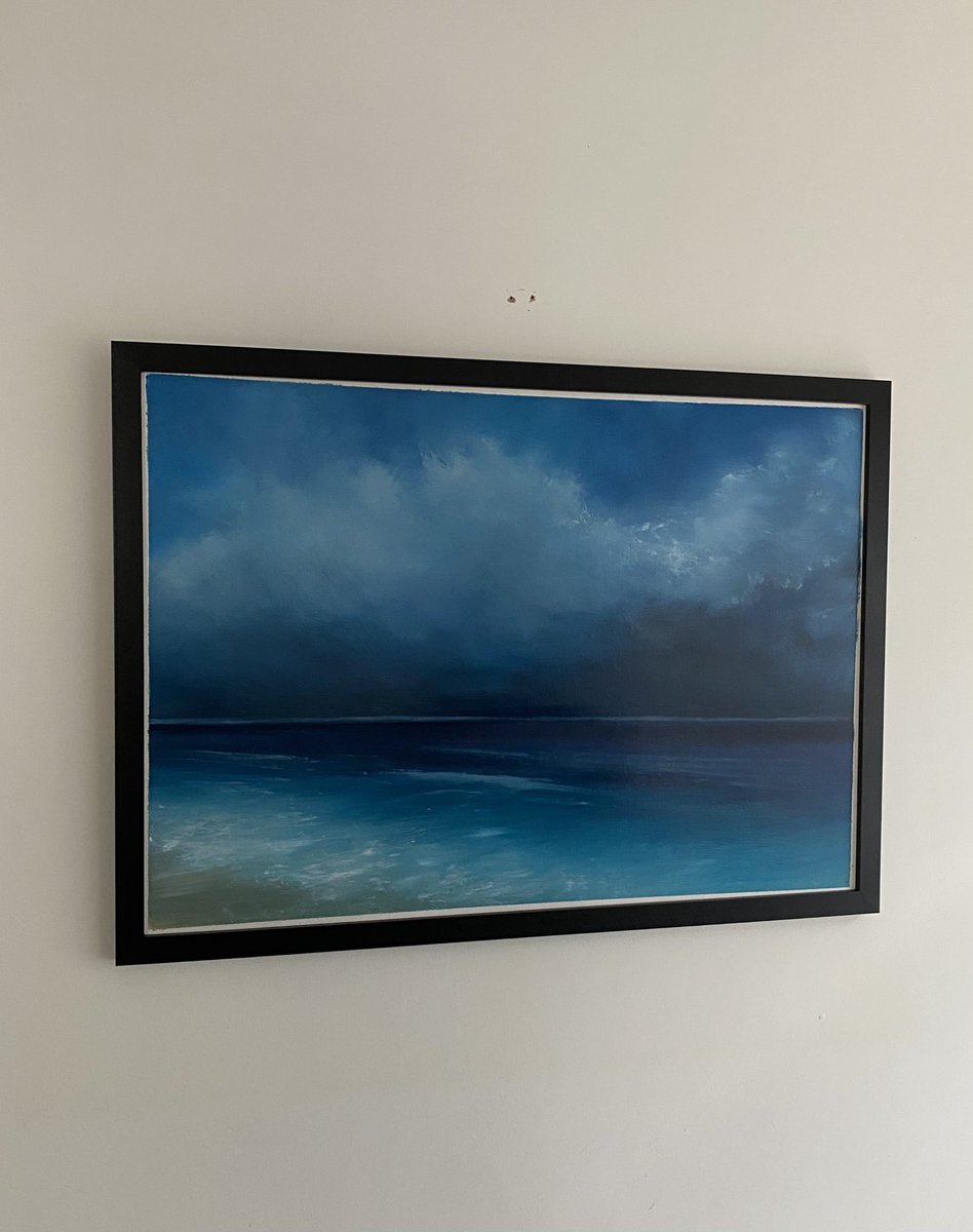 New seascape framed. Oil on paper. What should i call it?