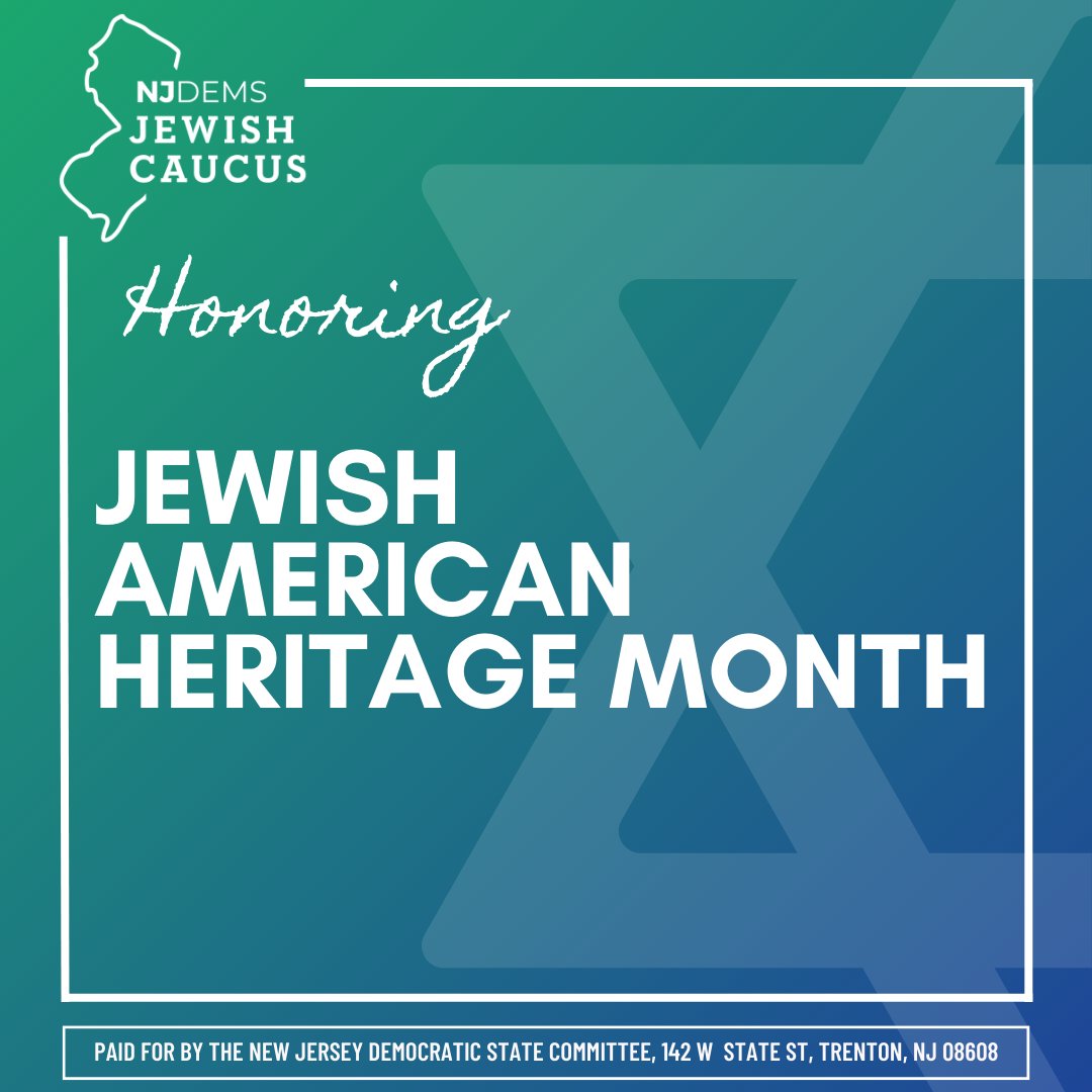 May is Jewish American Heritage Month! Throughout this month, we celebrate the rich history, diversity, culture, and contributions of our Jewish community. @JewishDemsNJ