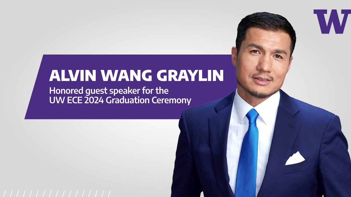 UW ECE is proud to welcome alumnus Alvin Wang Graylin (BSEE ‘93), who will speak at the Department’s 2024 Graduation Ceremony. Graylin is the Global VP of Corporate Development for @htc. ece.uw.edu/spotlight/gray…