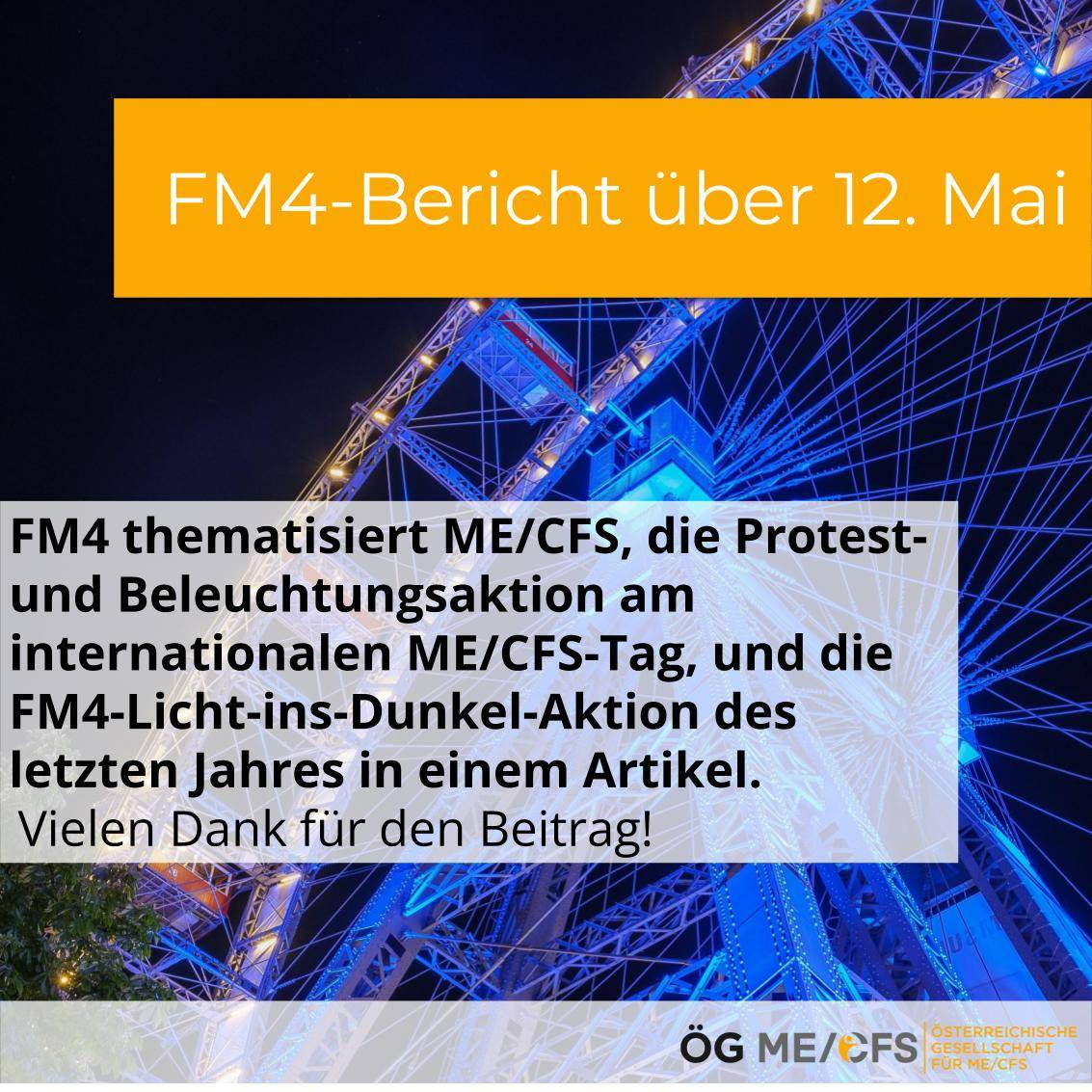 🗞️ ME/CFS Erkrankte machen auf sich aufmerksam🗞️

@radiofm4 berichtet über #MECFS und wie Betroffene auf ihre Situation am Internationalen #MECFSAwarenessDay aufmerksam gemacht haben: Durch blau erleuchtete Gebäude in ganz 🇦🇹 sowie einer Protestaktion am Heldenplatz.

1/5