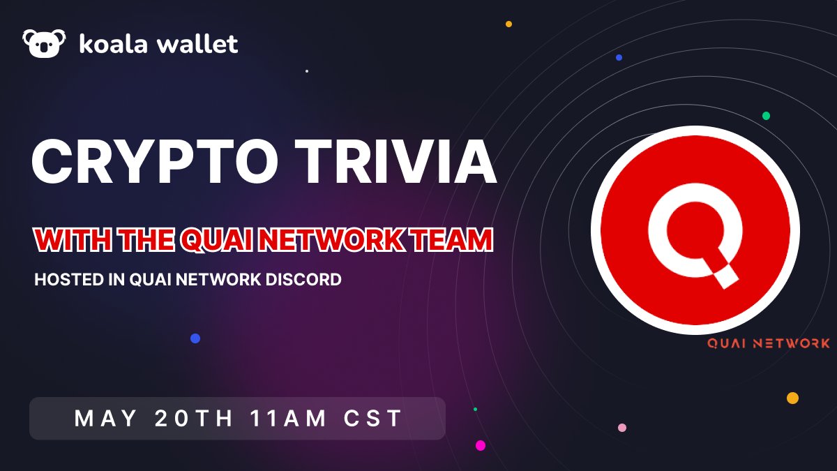 🔥 Crypto Trivia w @QuaiNetwork is here to stay 📅 Monday May 20th ⏰ 4PM UTC 🔗 discord.com/invite/quai Join and WIN some cool merch!🧨