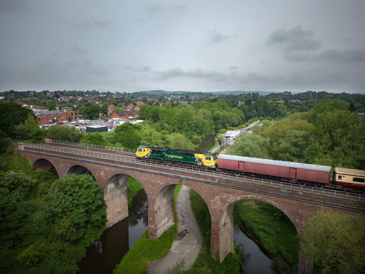 Freightliner 70005 heads across Falling Sands Viaduct on the @svrofficialsite 16/05/24