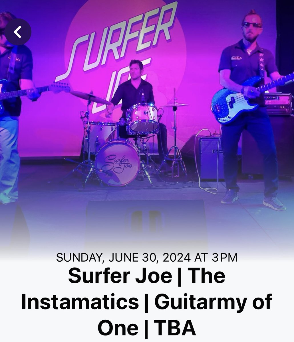 Scott Helland Guitarmy of One (@guitarmyofone) on Twitter photo Sunday June 30th 3pm Surf Matinee w/ <a href="/surferjoe_/">Surfer Joe</a> , the Instamatics and Guitarmy of One!!
#surfmusic #surfspy #spymusic Sunday June 30th 3pm Surf Matinee w/ <a href="/surferjoe_/">Surfer Joe</a> , the Instamatics and Guitarmy of One!!
#surfmusic #surfspy #spymusic