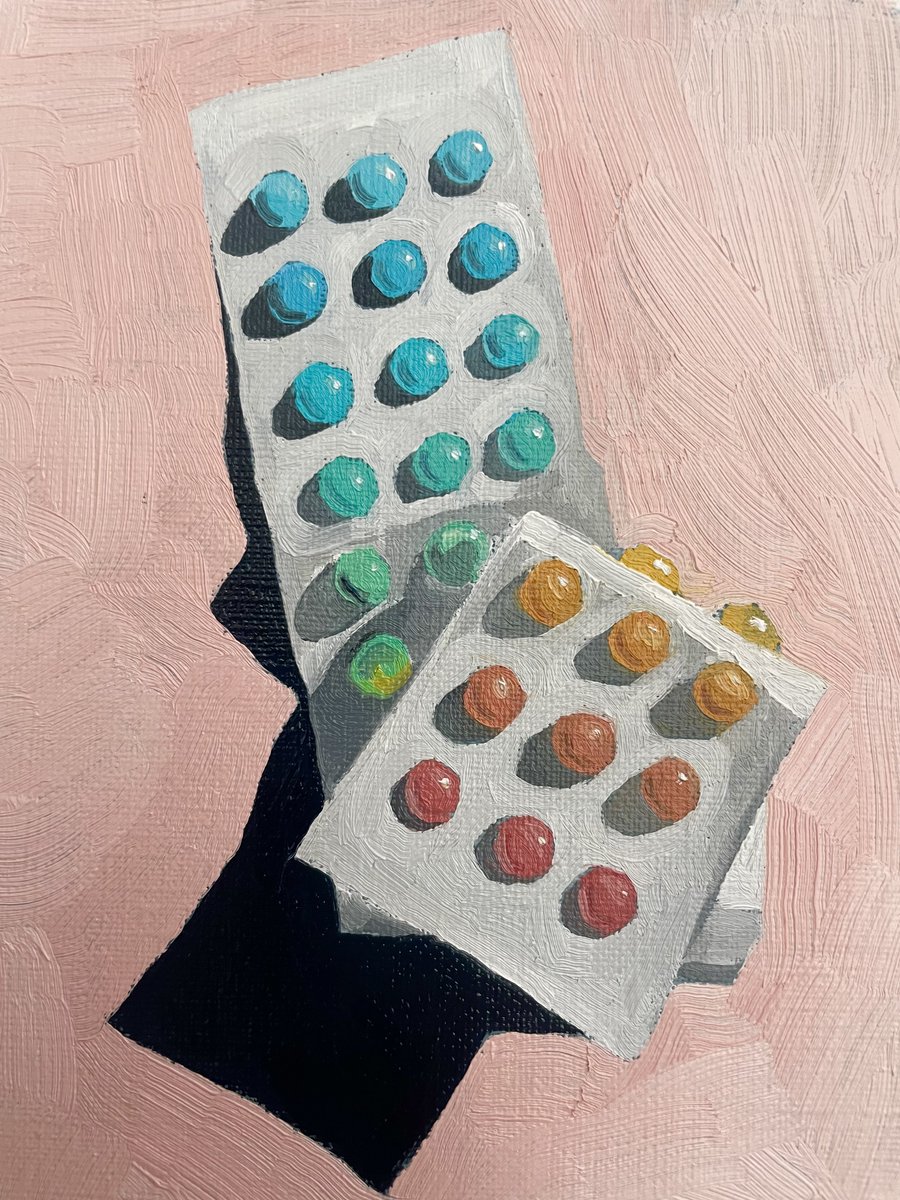 my oil painting of candy dots