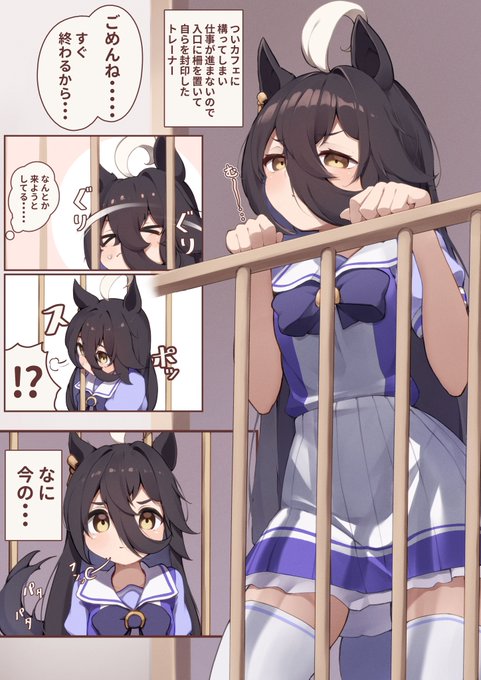 カフェさんは猫っぽいので多少の隙間なら通ってしまいます。 