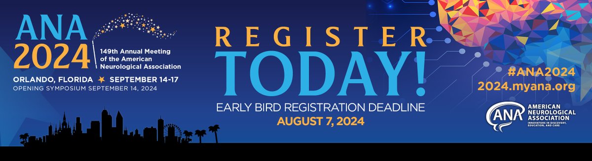 #ANA2024 is happening in September! Register today to attend the premiere meeting for academic neurologists and neuroscientists! 2024.myana.org #neuro #abstracts #neuroeducation