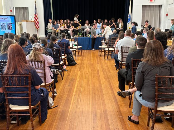 Class of 2024 and 2025 Veterinary Science pinning ceremony. They have earned the CVA credential! Our students are our future! #HawkTalk #CreateEncouragePromoteDevelop #ENSATS #TechnicalSchool #TechnicalEducation #CTAE #AgEdu #VetScience