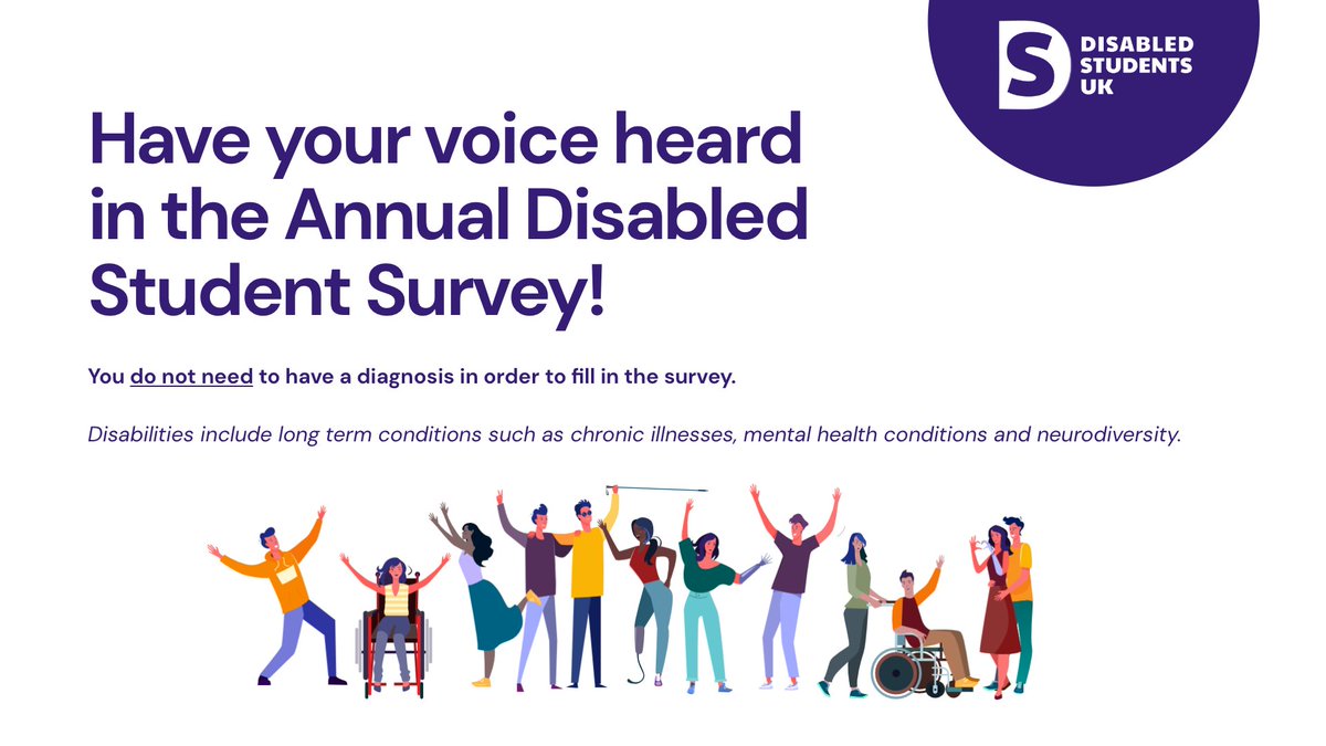 📣 The Annual Disabled Student Survey is back! Share your experience and help improve accessibility in Higher Education. Your voice matters! Join over 1300 fellow students and make a difference: app.onlinesurveys.jisc.ac.uk/s/dsuk-researc… #Disability #DisabledStudents #Students #HigherEducation