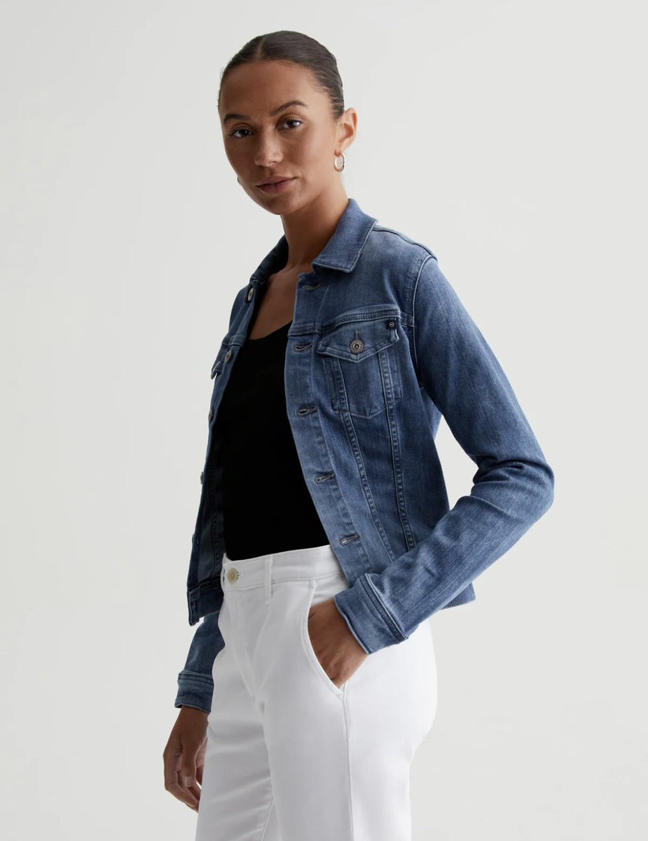 This AG denim jacket is a slim cut, with flap pockets and adjustable waist tabs. Superior stretch denim for premium comfort. 
#springstyle  #yycfashion #oconnors #fashionfriday 
#yycstyle #agdenim 
#shoplocalyyc