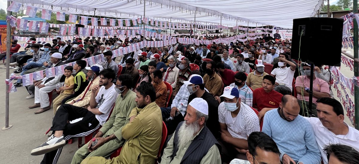 Grateful to the people of Yaripora Kulgam for the warm welcome and incredible turnout at today’s event. Visiting South Kashmir always brings mixed feelings, seeing how it has suffered from deceit by traditional political parties, especially post-2010. Yet, there's hope as people