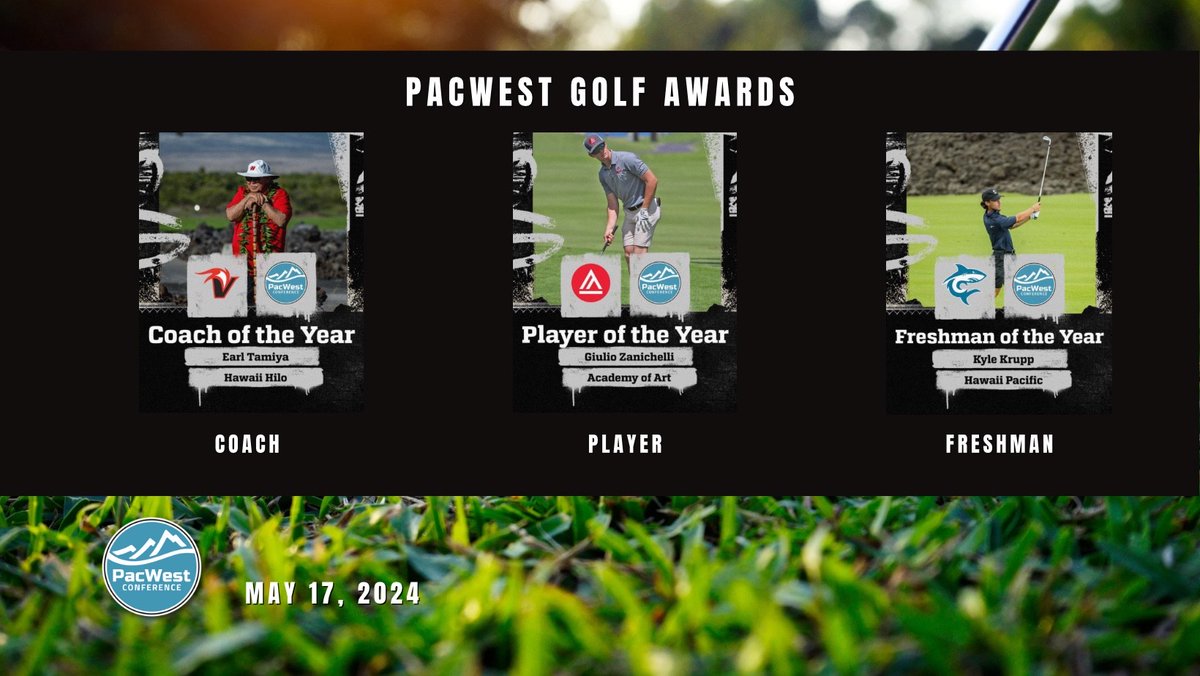 Three schools share the 2024 men's golf awards. Go to thepacwest.com to see the complete All-PacWest list.