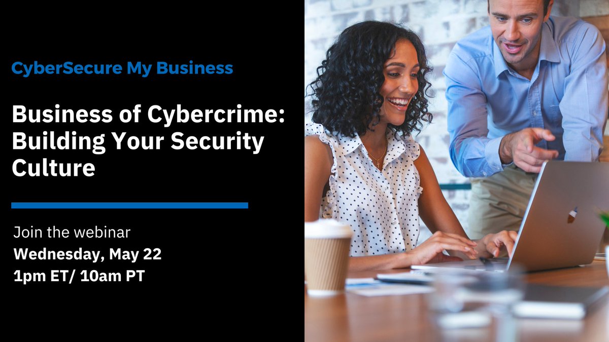 Join NCA and Adrian Francoz, CEO of @ZetaSky, next Wednesday, May 22nd for an informative session about how you can establish a strong cyber culture within your organization to protect against lurking threats. Sign up now! hubs.la/Q02w_lq_0 #CyberSecureMyBusiness