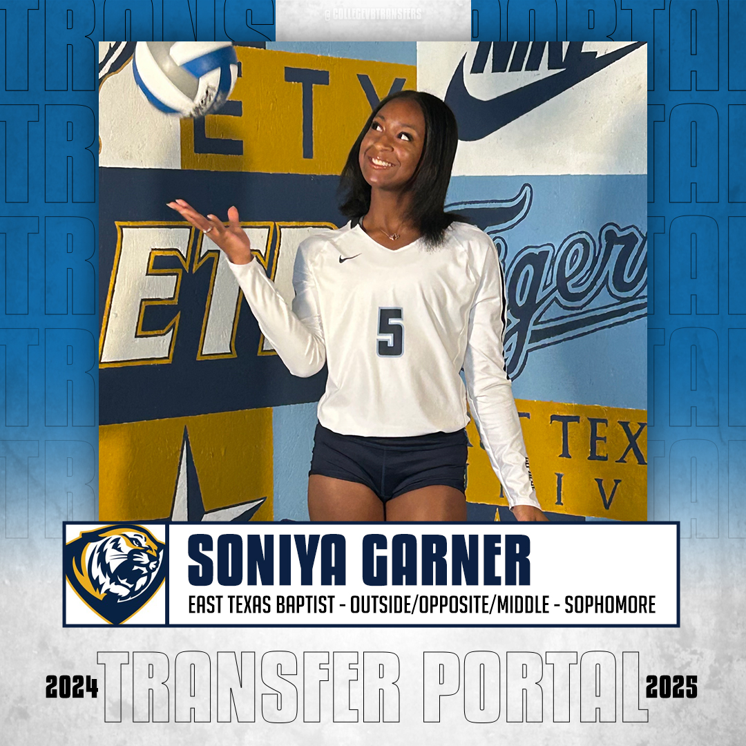 𝗜𝗻 𝗧𝗵𝗲 𝗣𝗼𝗿𝘁𝗮𝗹 ✏️: Soniya Garner 🏐: Outside/Opposite/Middle 🎓: Sophomore 📍: East Texas Baptist #CollegeVBTransfers | #NCAAWVB