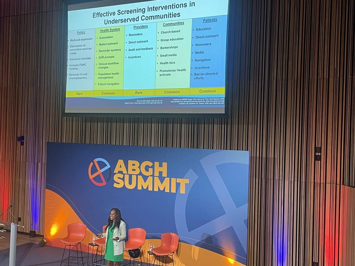 #ABGHSummit24 @blackingastro keynote speaker @drfolamay speaks on effective screening interventions for colon cancer in underserved communities