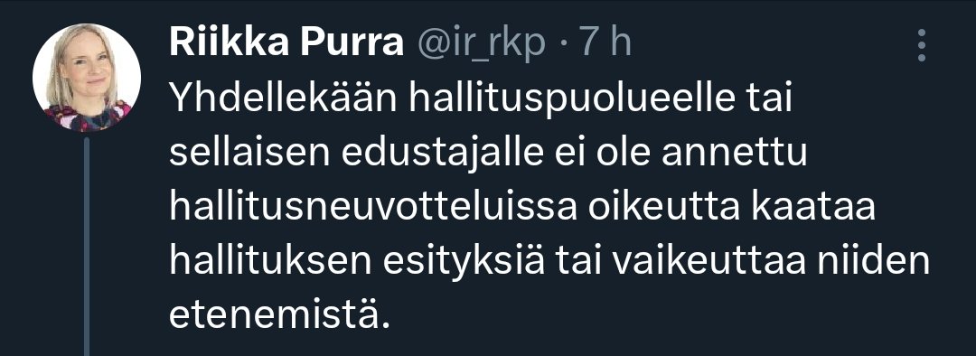Riikka Purra ei ole antanut kansanedustajille lupaa sellaiseen toimintaan, johon heillä on Suomen perustuslakiin kirjattu oikeus. Onko valtiovarainministeri nykyään myös perustuslain yläpuolella?