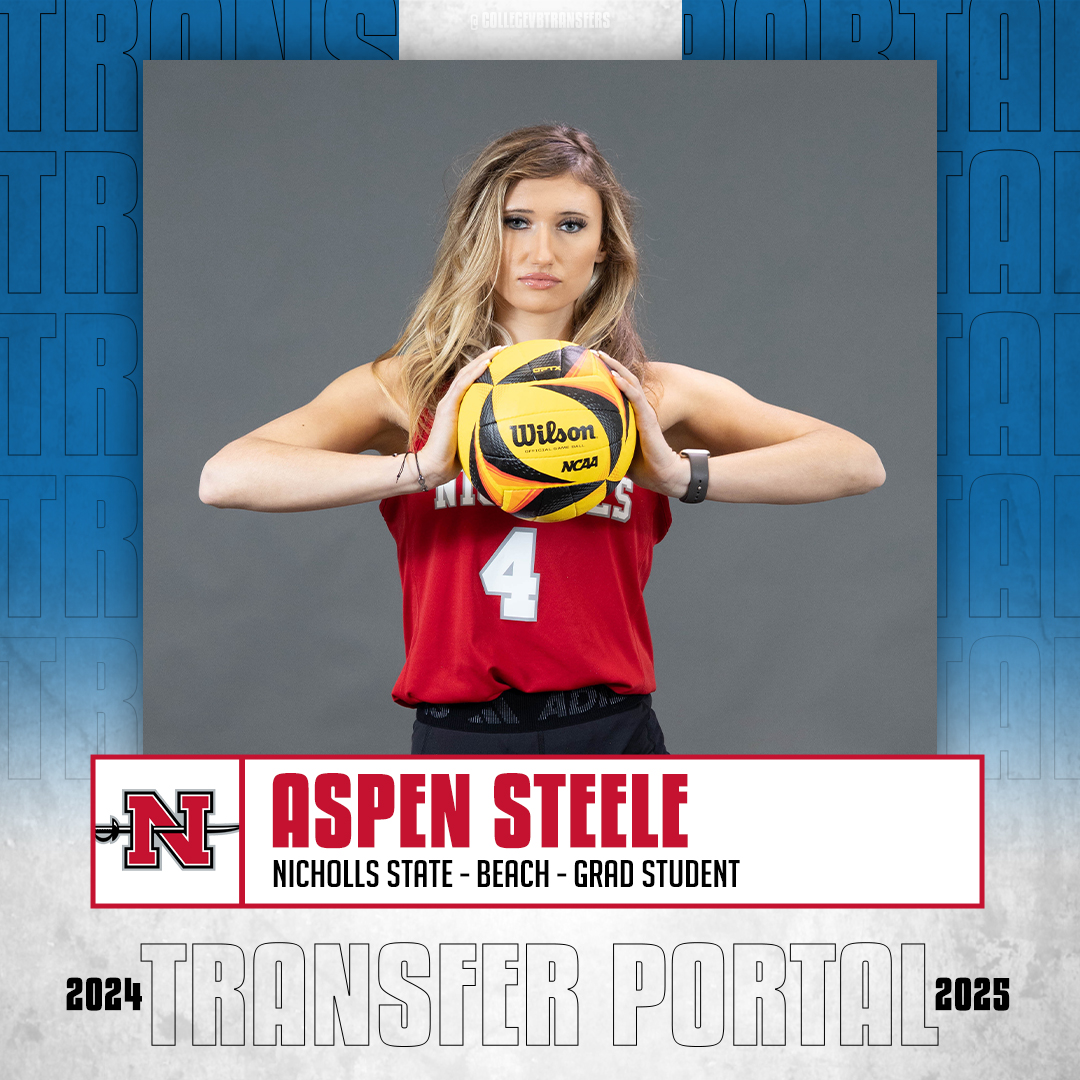 𝗜𝗻 𝗧𝗵𝗲 𝗣𝗼𝗿𝘁𝗮𝗹 ✏️: Aspen Steele 🏐: Beach 🎓: Grad Student 📍: Nicholls State #CollegeVBTransfers | #NCAAWVB